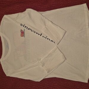 Long sleeve t-shirt. Vineyard Vines. Medium . White with pink logo